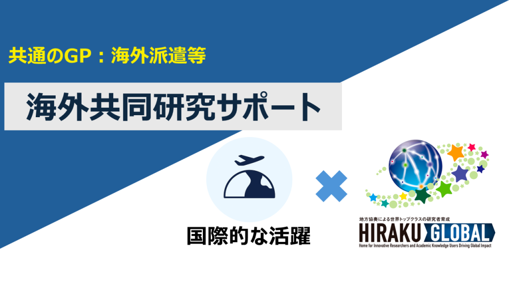 【共通のGP：海外派遣等】海外共同研究サポート