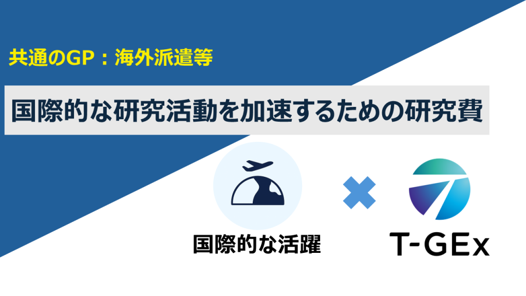 【共通のGP：海外派遣等】国際的な研究活動を加速するための研究費